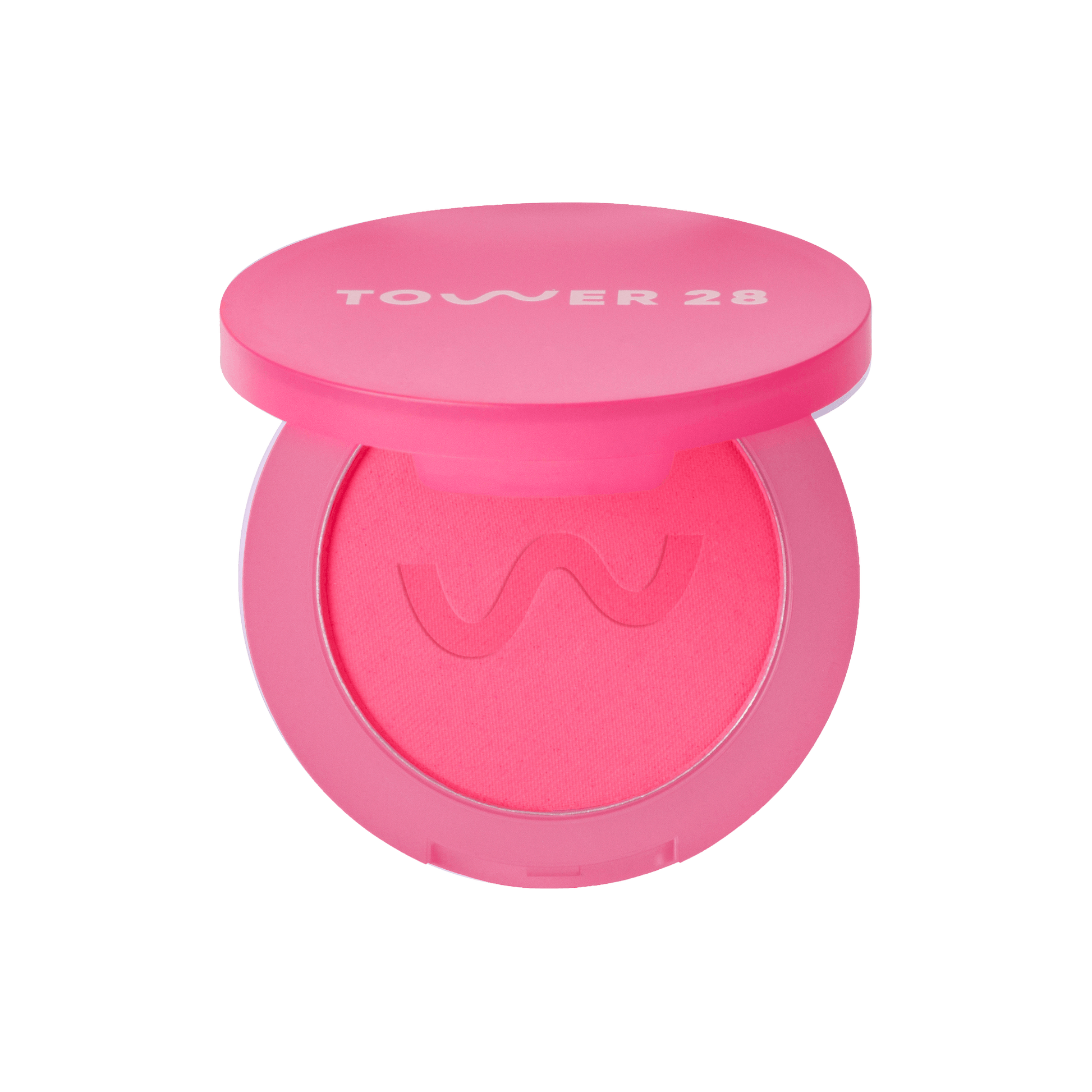The Tower 28 Beauty GetSet™ Matte Powder Blush in the shade Feliz Fresca. [Feliz Fresca]