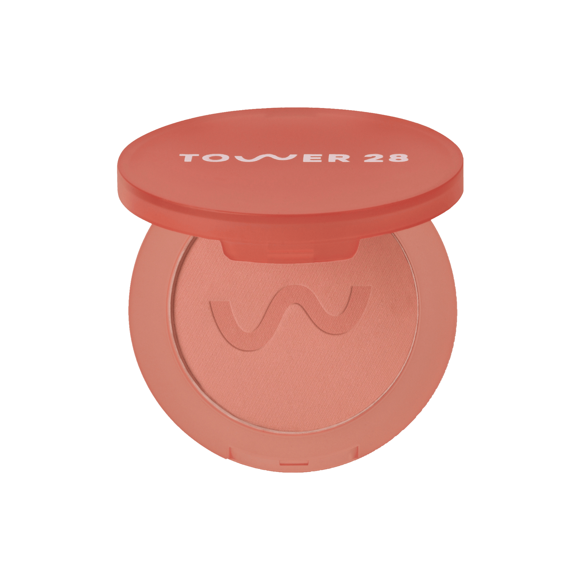 The Tower 28 Beauty GetSet™ Matte Powder Blush in the shade Long Beach Iced Tea. [Long Beach Iced Tea]